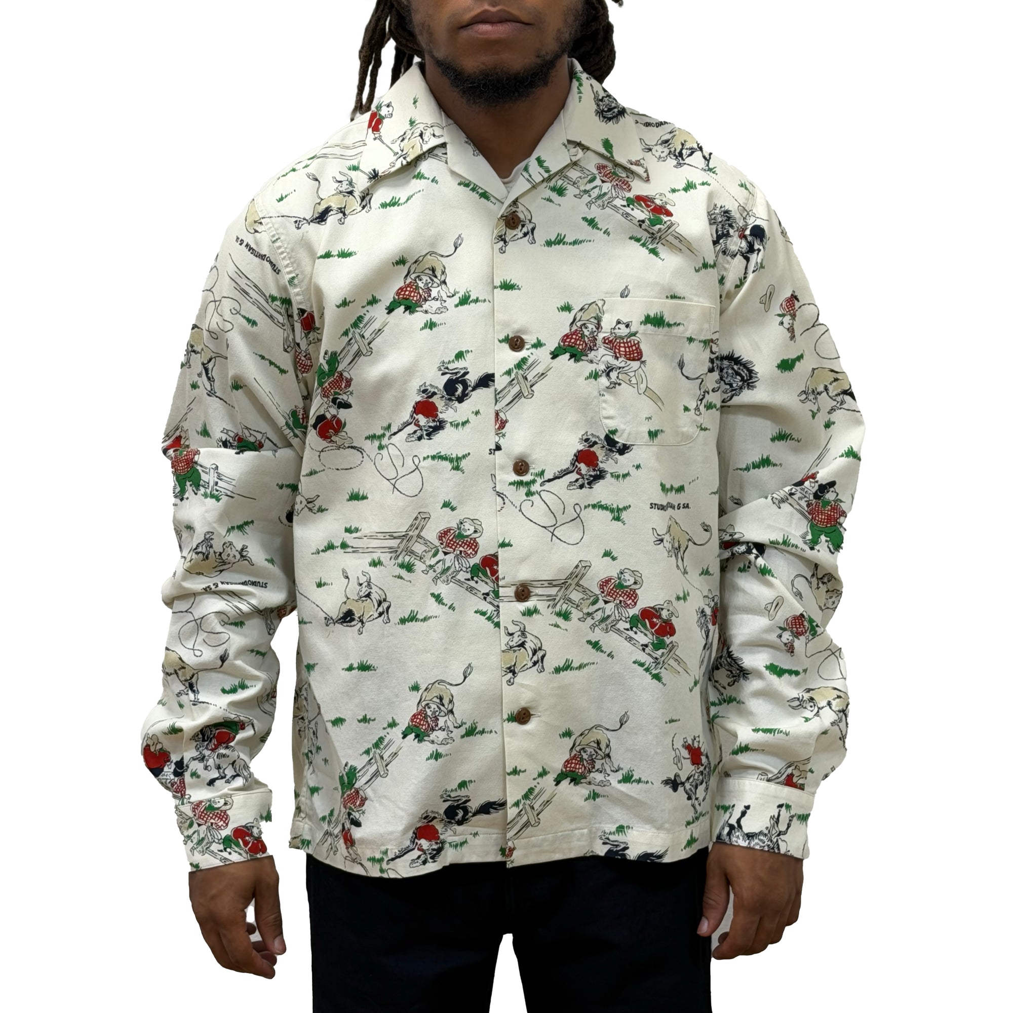 [Pre-Order] Studio D'Artisan "Western" Original L/S Aloha Shirt (Ivory)