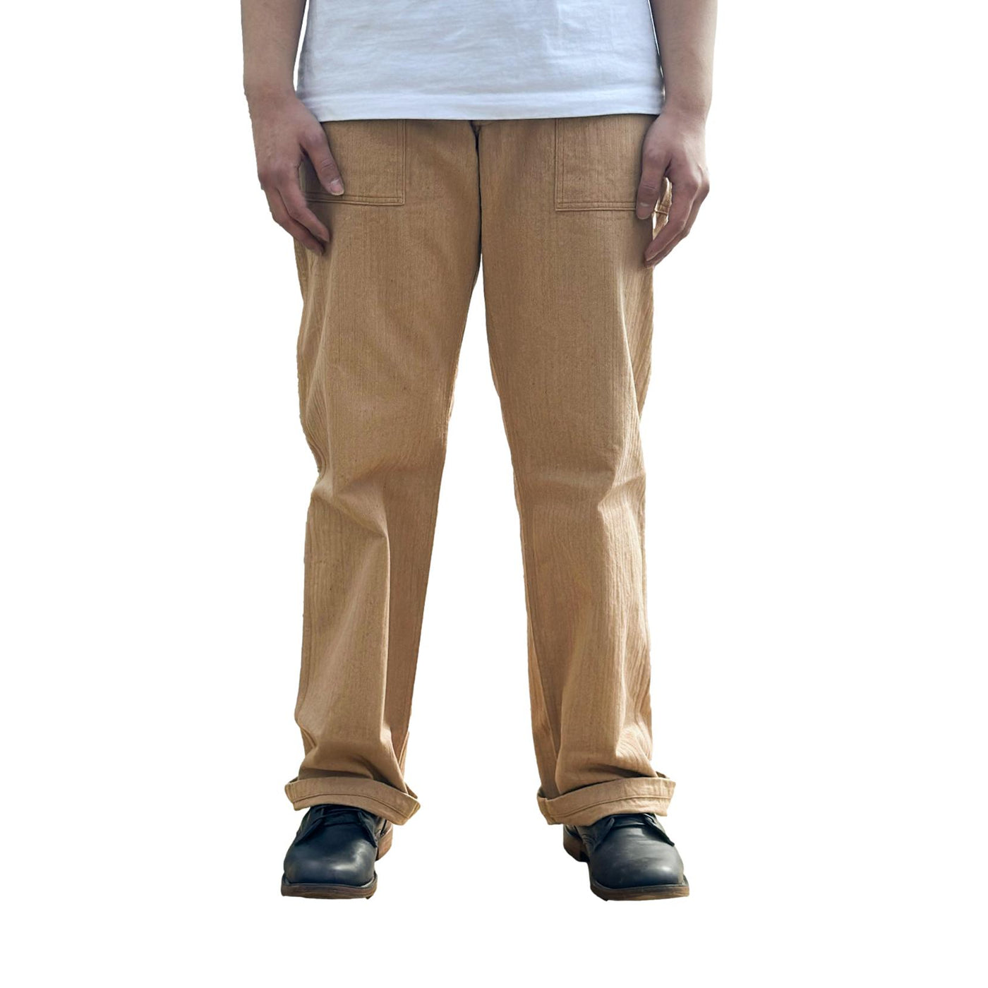 Studio D'Artisan "Fox Cotton" Herringbone Baker Pants