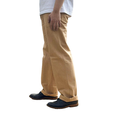 Studio D'Artisan "Fox Cotton" Herringbone Baker Pants - Okayama Denim