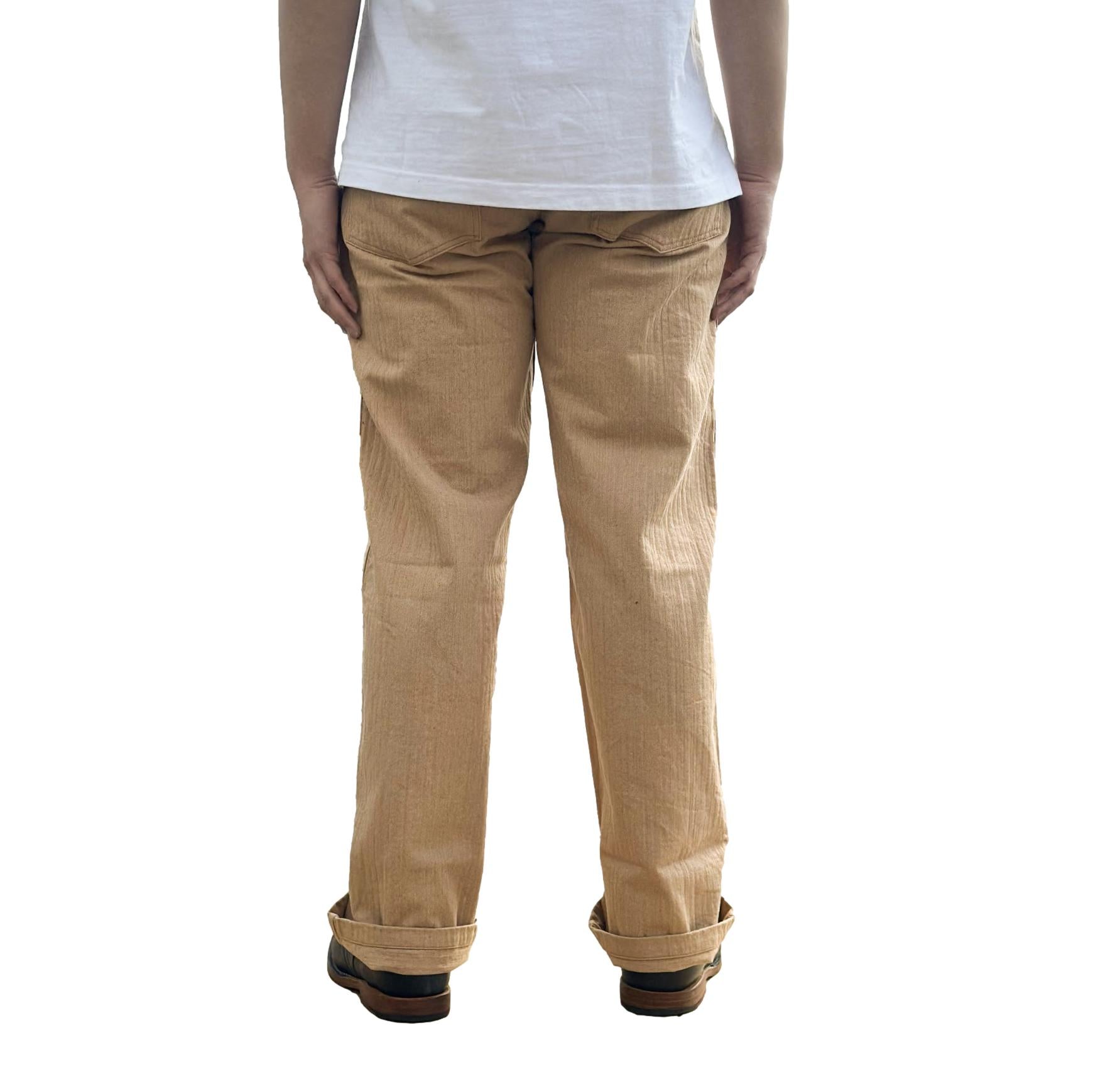 Studio D'Artisan "Fox Cotton" Herringbone Baker Pants - Okayama Denim