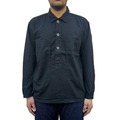 Fullcount Black US Army Denim Pullover Shirt - Okayama Denim