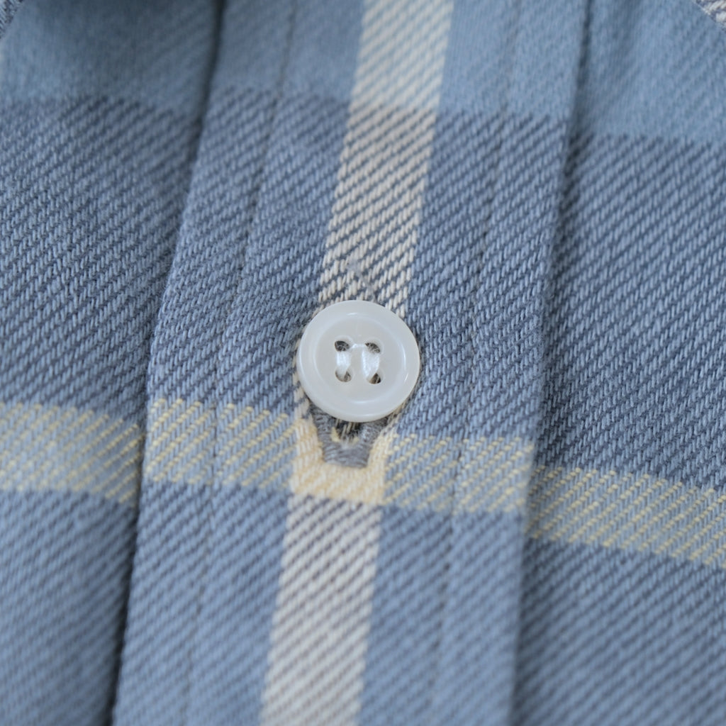 Japan Blue Sulphur Dyed Check Shirt (Blue) - Okayama Denim