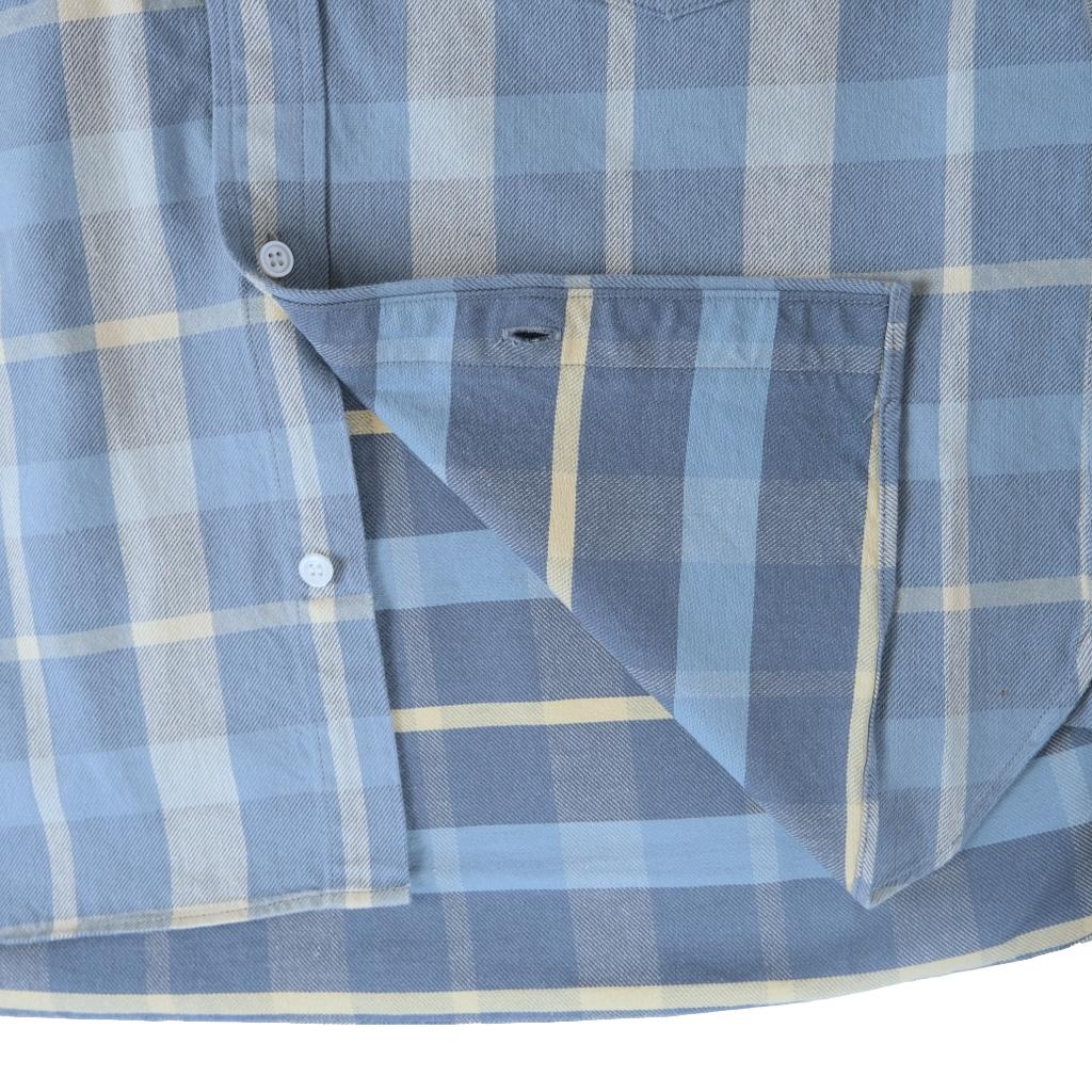 Japan Blue Sulphur Dyed Check Shirt (Blue) - Okayama Denim