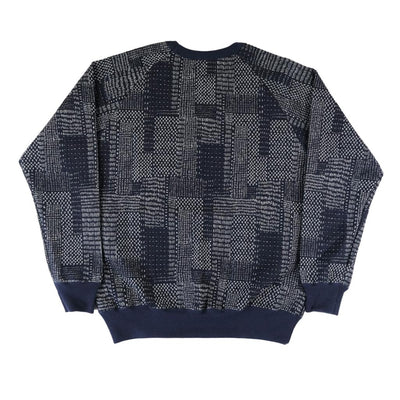 Japan Blue Patchwork Sashiko Jacquard Sweatshirt