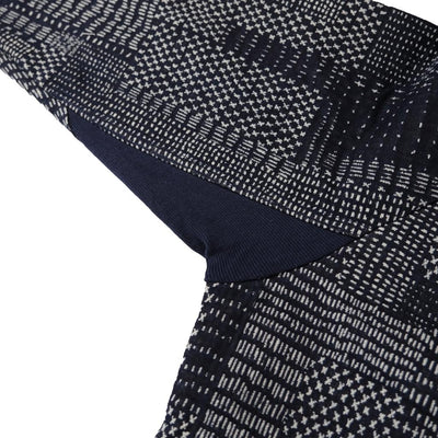 Japan Blue Patchwork Sashiko Jacquard Sweatshirt