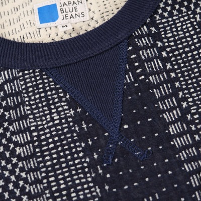Japan Blue Patchwork Sashiko Jacquard Sweatshirt