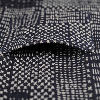 Japan Blue Patchwork Sashiko Jacquard Sweatshirt