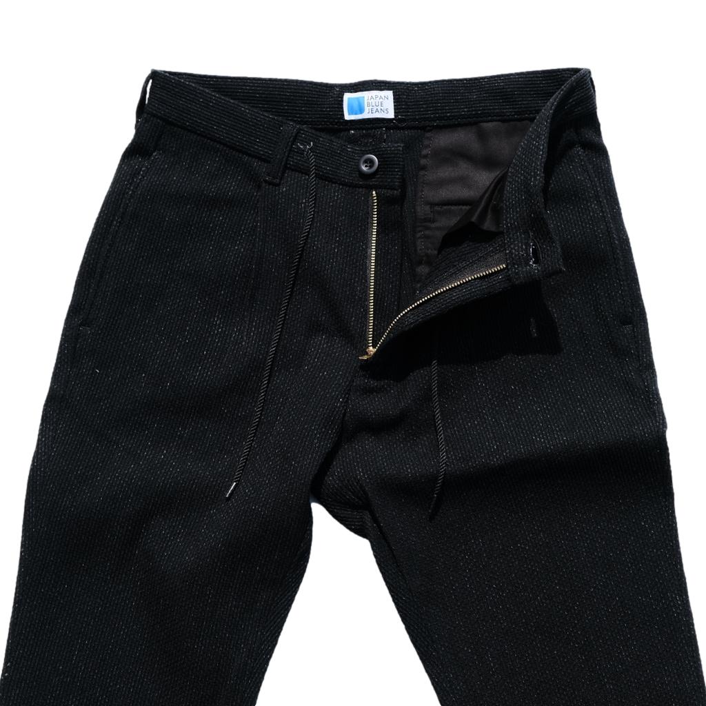 Japan Blue Black Sashiko Easy Pants - Okayama Denim