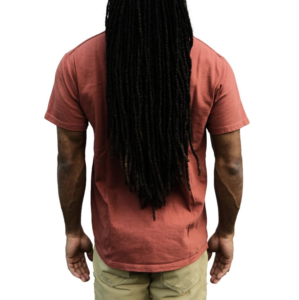 Loop & Weft Shoulder Taped S/S Crewneck Tee (Burgundy) - Okayama Denim