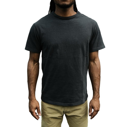 Loop & Weft Shoulder Taped S/S Crewneck Tee (Black)