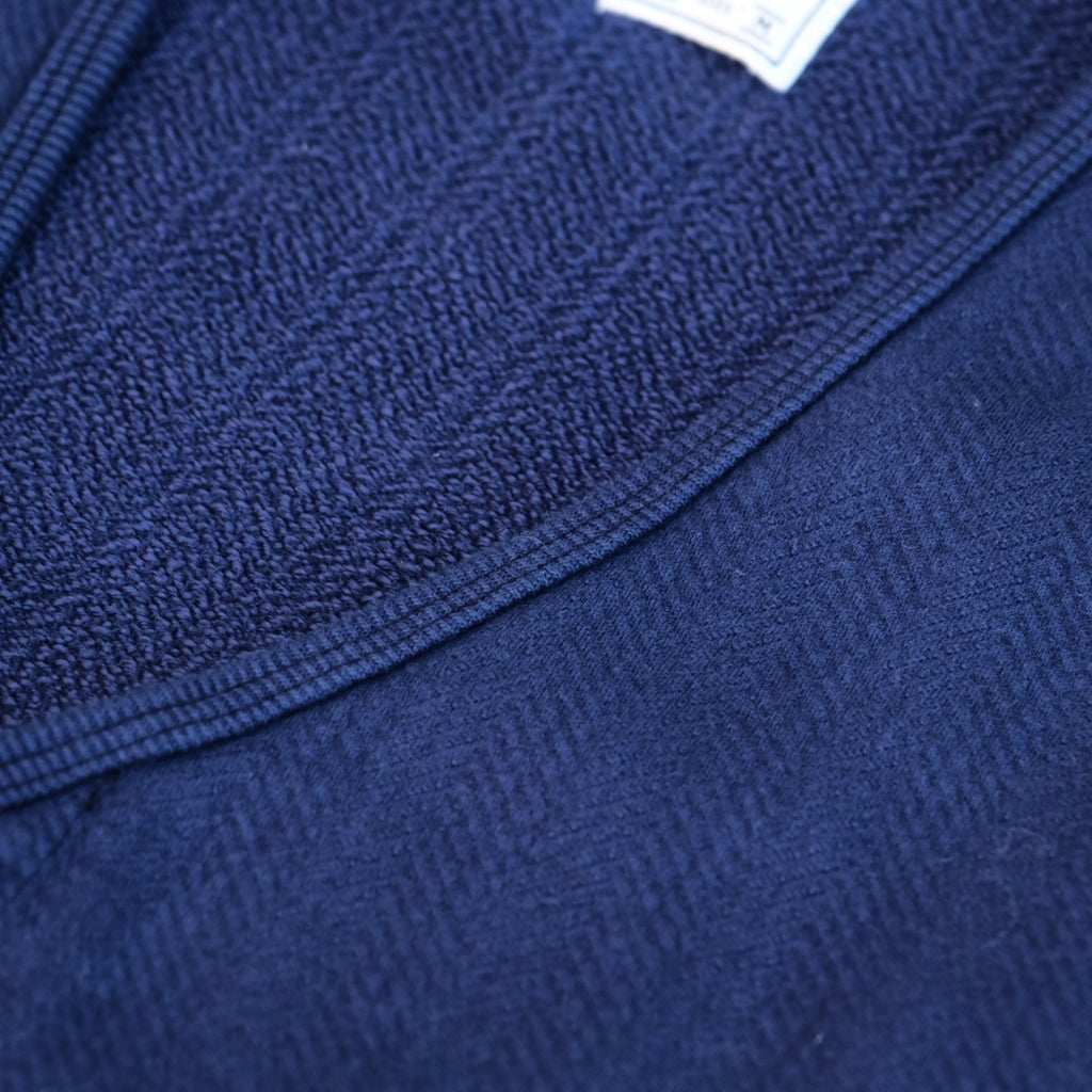 Loop & Weft "Big Herringbone" Pile Knit 1950's Cardigan (Navy)