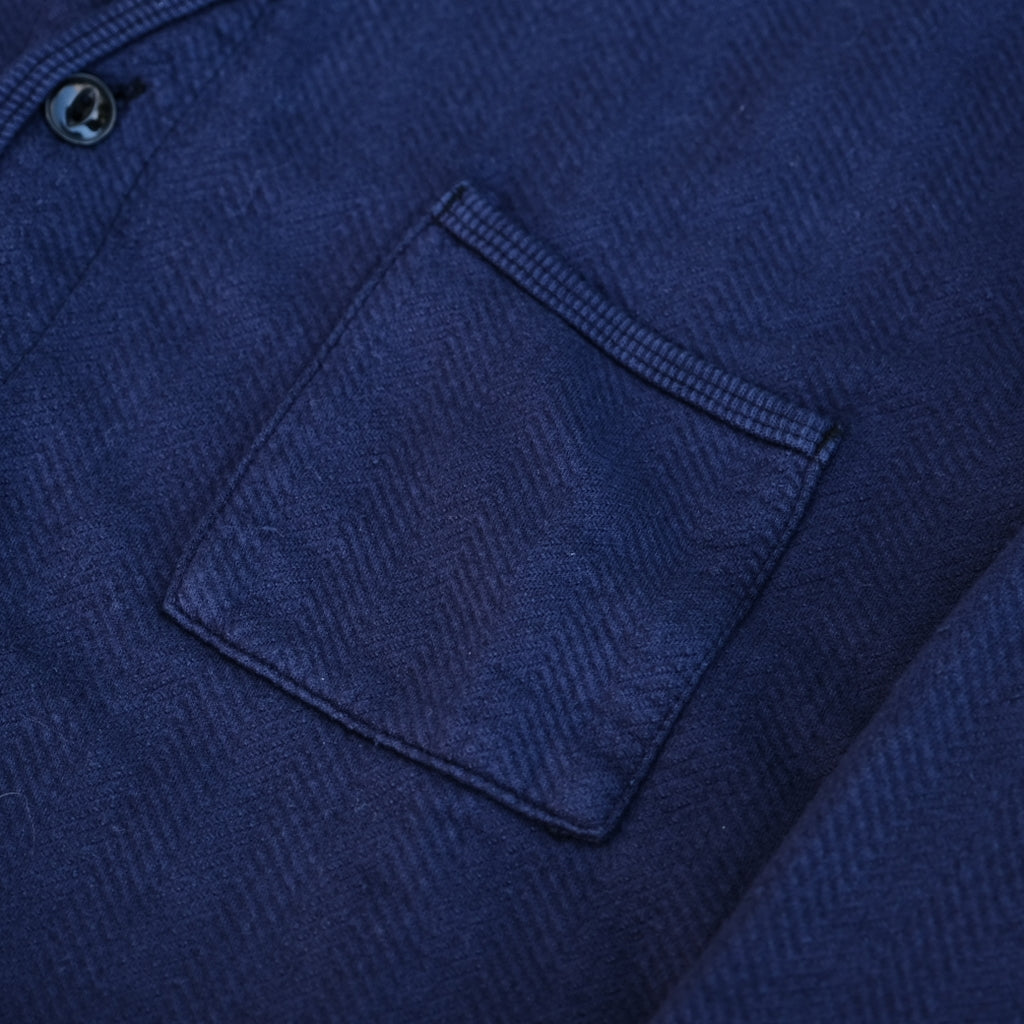 Loop & Weft "Big Herringbone" Pile Knit 1950's Cardigan (Navy)