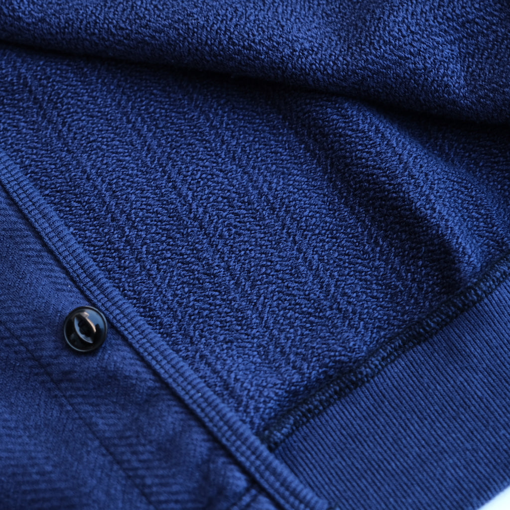 Loop & Weft "Big Herringbone" Pile Knit 1950's Cardigan (Navy)