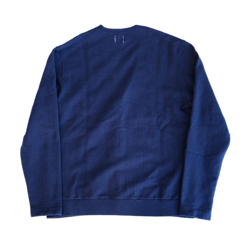 Loop & Weft "Big Herringbone" Pile Knit 1950's Cardigan (Navy)
