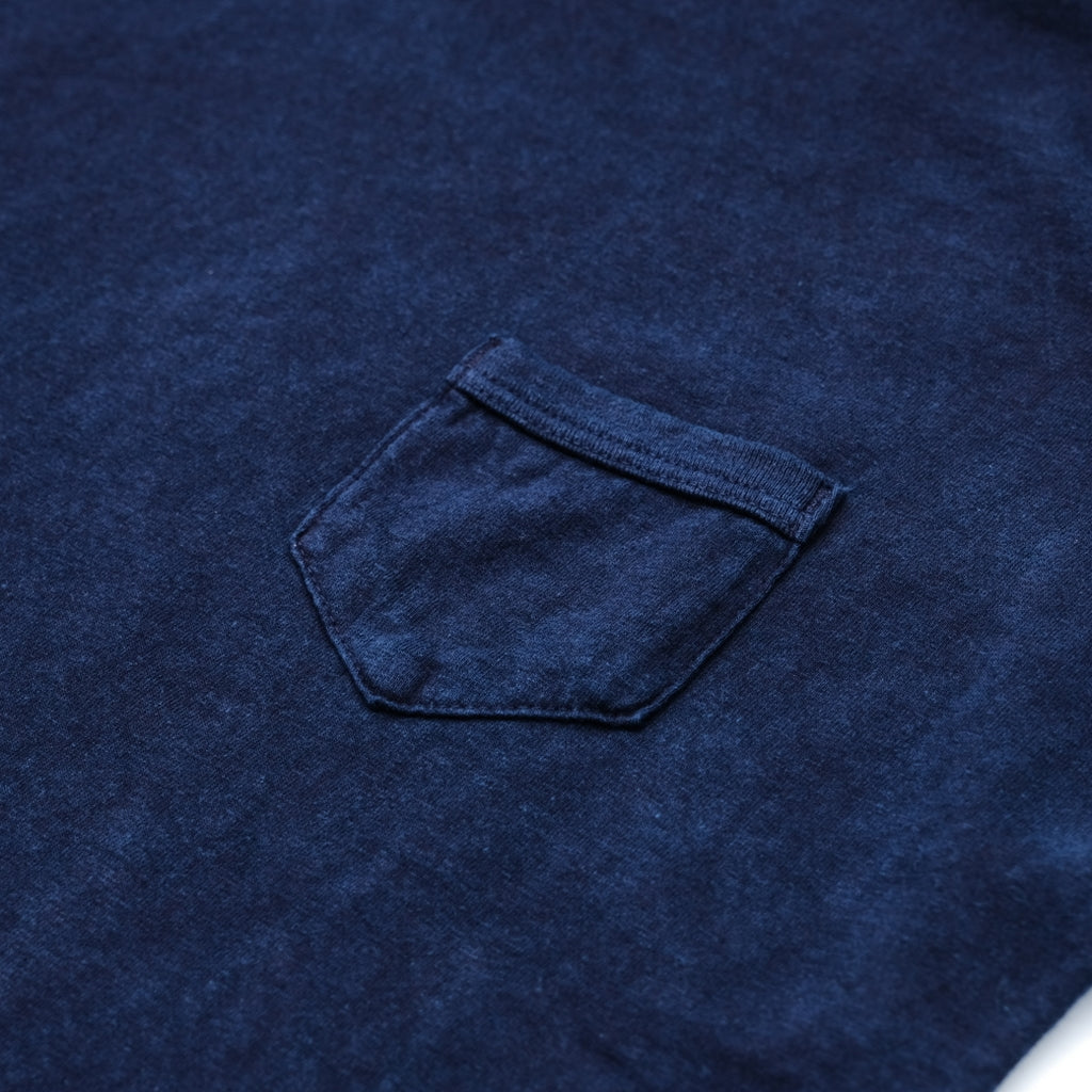 OD+LW Indigo Dyed Recycled Supima Cotton Freedom Sleeve Pocket Tee