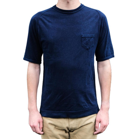 OD+LW Indigo Dyed Recycled Supima Cotton Freedom Sleeve Pocket Tee