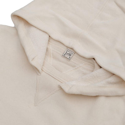 Loop & Weft Super Fluffy Knit Double-V After Hood Sweatshirt (Ivory)