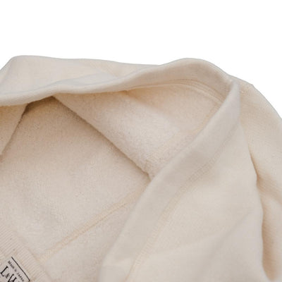 Loop & Weft Super Fluffy Knit Double-V After Hood Sweatshirt (Ivory)