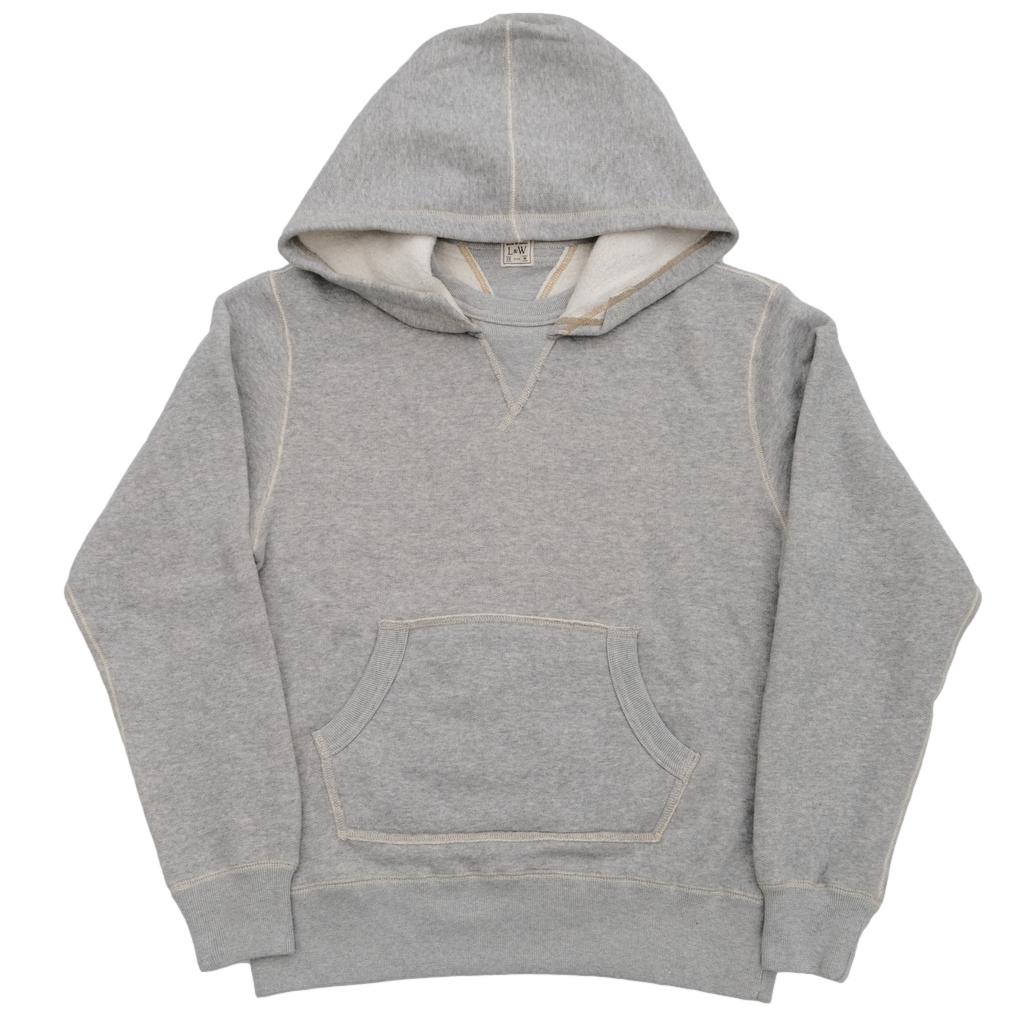 Loop Weft Super Fluffy Knit Double-V After Hood Sweatshirt (Gray