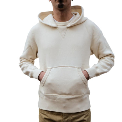 Loop & Weft Super Fluffy Knit Double-V After Hood Sweatshirt (Ivory)