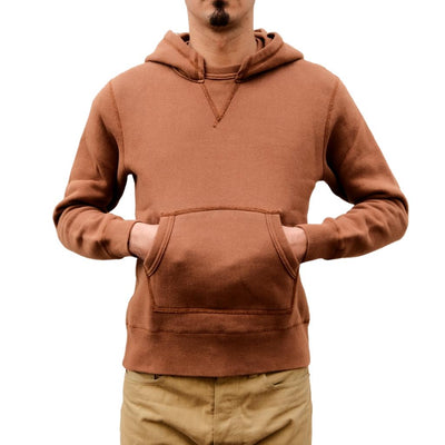 Loop & Weft Super Fluffy Knit Double-V After Hood Sweatshirt (Brown)