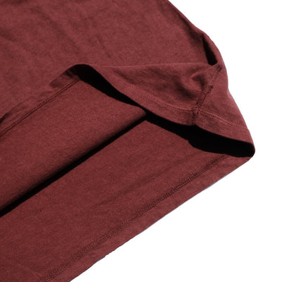 Loop & Weft Shoulder Taped S/S Crewneck Tee (Burgundy) - Okayama Denim