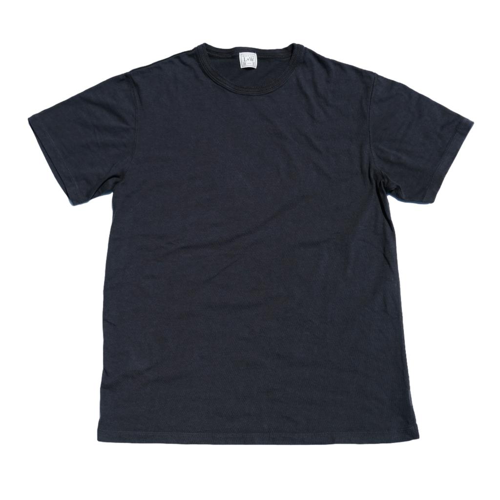 Loop & Weft Shoulder Taped S/S Crewneck Tee (Black) - Okayama Denim