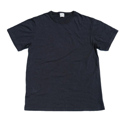 Loop & Weft Shoulder Taped S/S Crewneck Tee (Black) - Okayama Denim