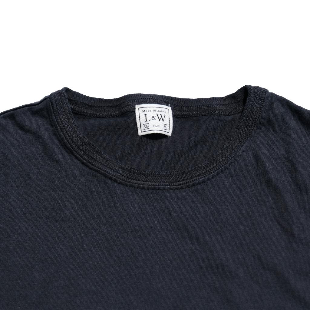 Loop & Weft Shoulder Taped S/S Crewneck Tee (Black) - Okayama Denim