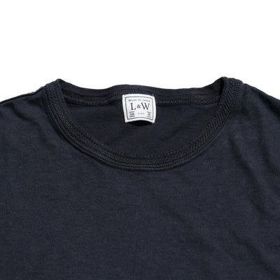 Loop & Weft Shoulder Taped S/S Crewneck Tee (Black) - Okayama Denim