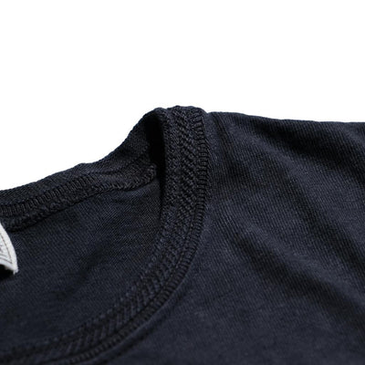 Loop & Weft Shoulder Taped S/S Crewneck Tee (Black) - Okayama Denim