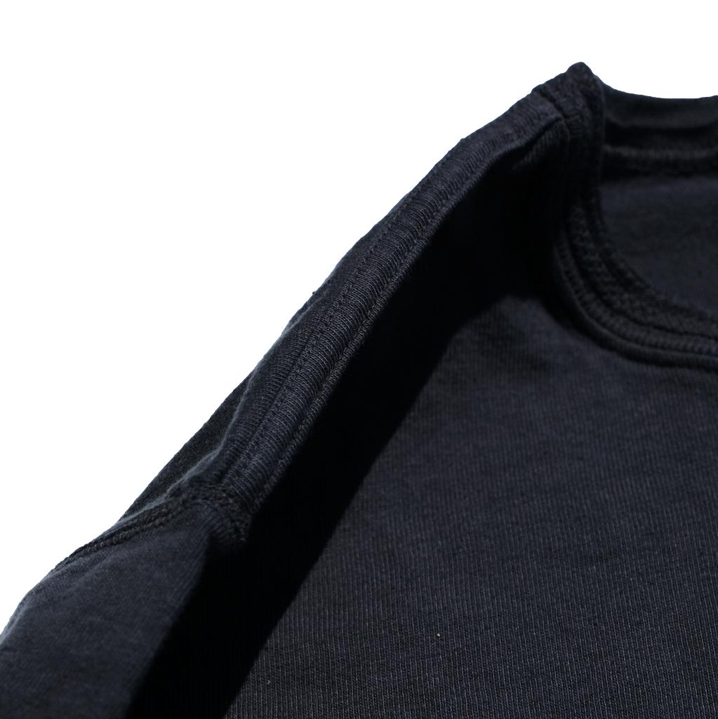 Loop & Weft Shoulder Taped S/S Crewneck Tee (Black) - Okayama Denim