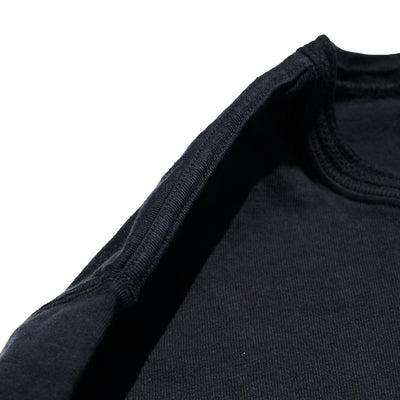 Loop & Weft Shoulder Taped S/S Crewneck Tee (Black) - Okayama Denim