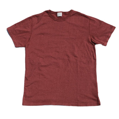 Loop & Weft Shoulder Taped S/S Crewneck Tee (Burgundy) - Okayama Denim