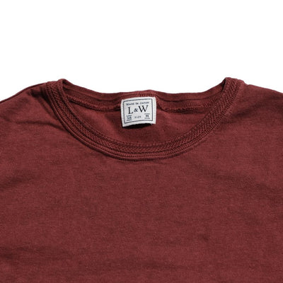 Loop & Weft Shoulder Taped S/S Crewneck Tee (Burgundy) - Okayama Denim