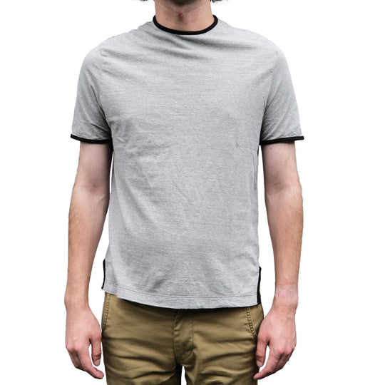 Loop & Weft Recycled Supima Cotton Edge Piping S/S Crewneck Tee (2-Tone Gray)