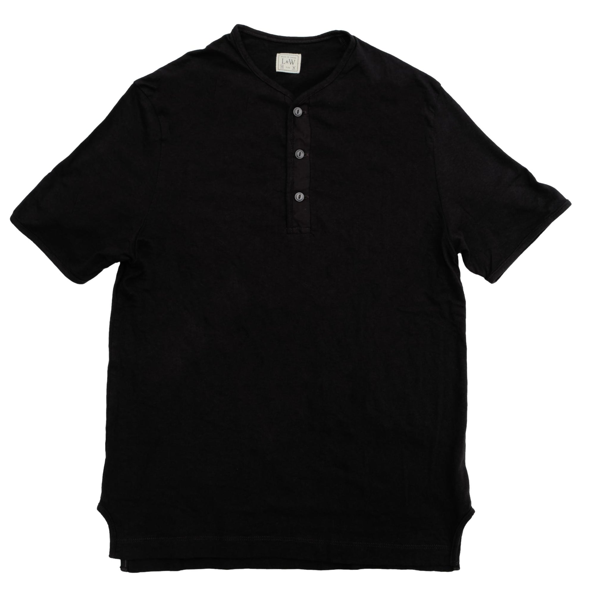 Loop & Weft Recycled Supima Cotton Henley (Black)