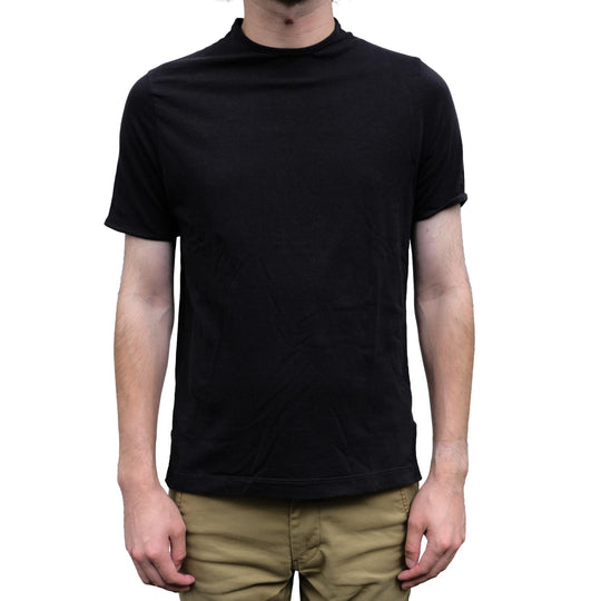 Loop & Weft Recycled Supima Cotton Edge Piping S/S Crewneck Tee (Black)
