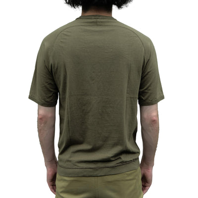 Loop & Weft Recycled Supima Cotton Freedom Sleeve Crewneck Tee (Olive)
