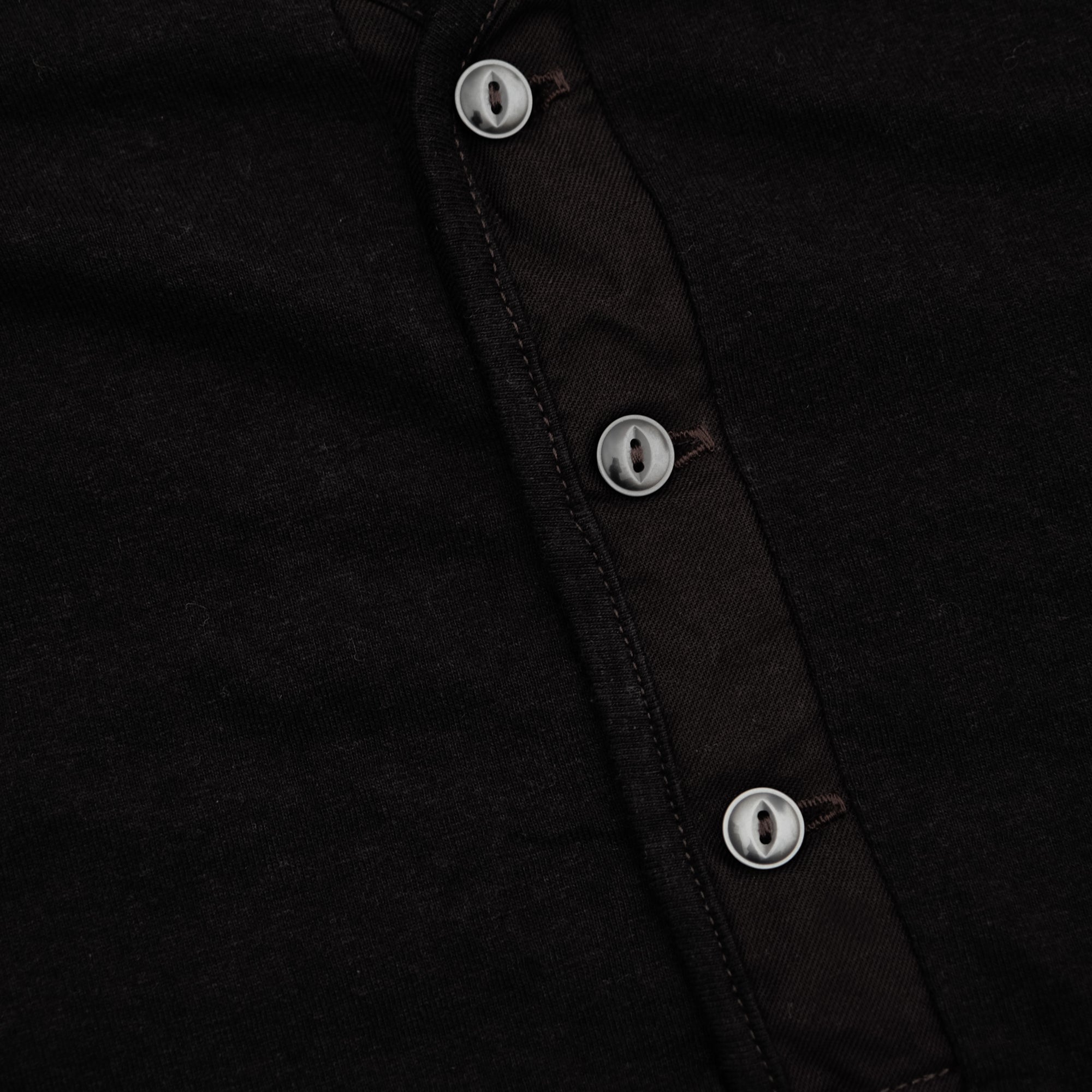 Loop & Weft Recycled Supima Cotton Henley (Black)