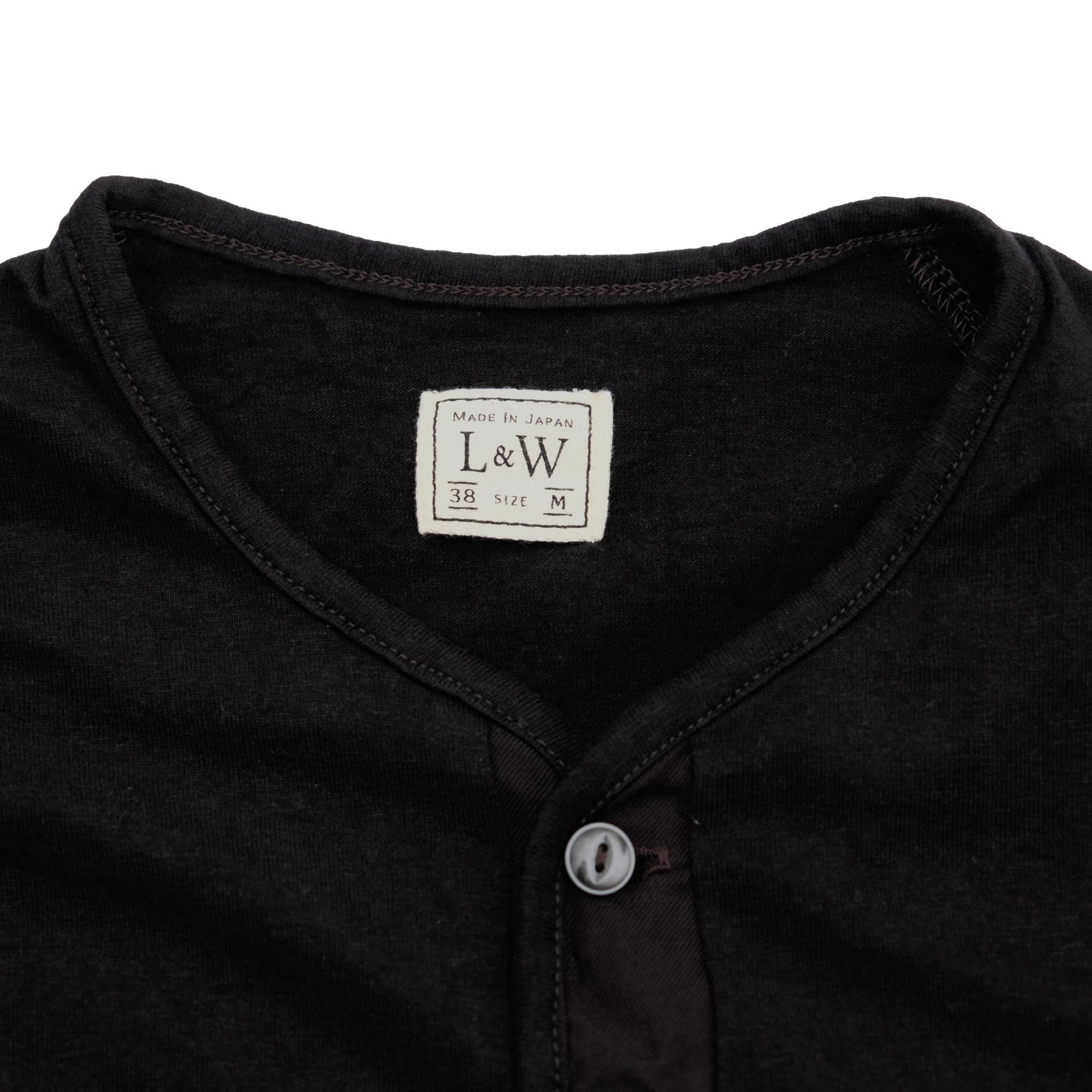 Loop & Weft Recycled Supima Cotton Henley (Black)