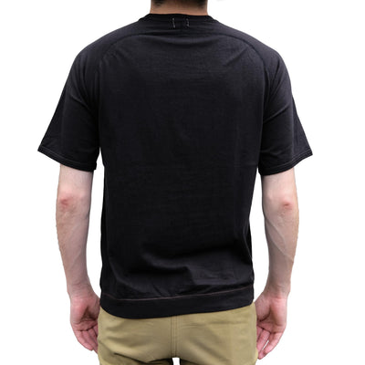 Loop & Weft Recycled Supima Cotton Freedom Sleeve Crewneck Tee (Black)