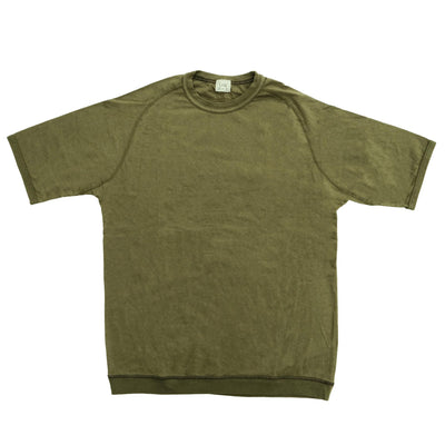 Loop & Weft Recycled Supima Cotton Freedom Sleeve Crewneck Tee (Olive)