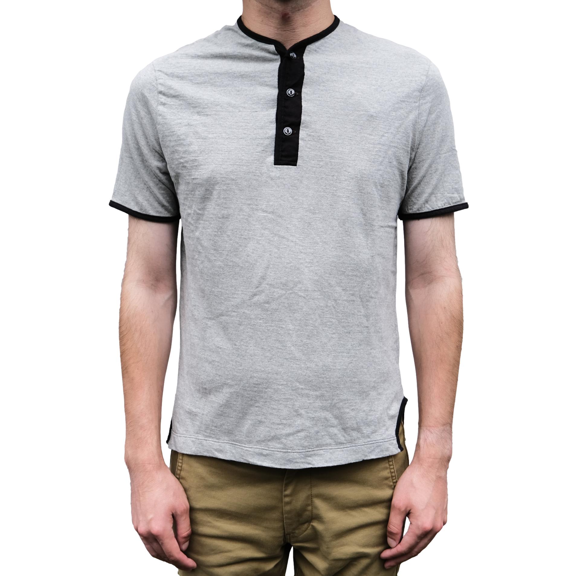 Loop & Weft Recycled Supima Cotton Henley (2-Tone Gray)