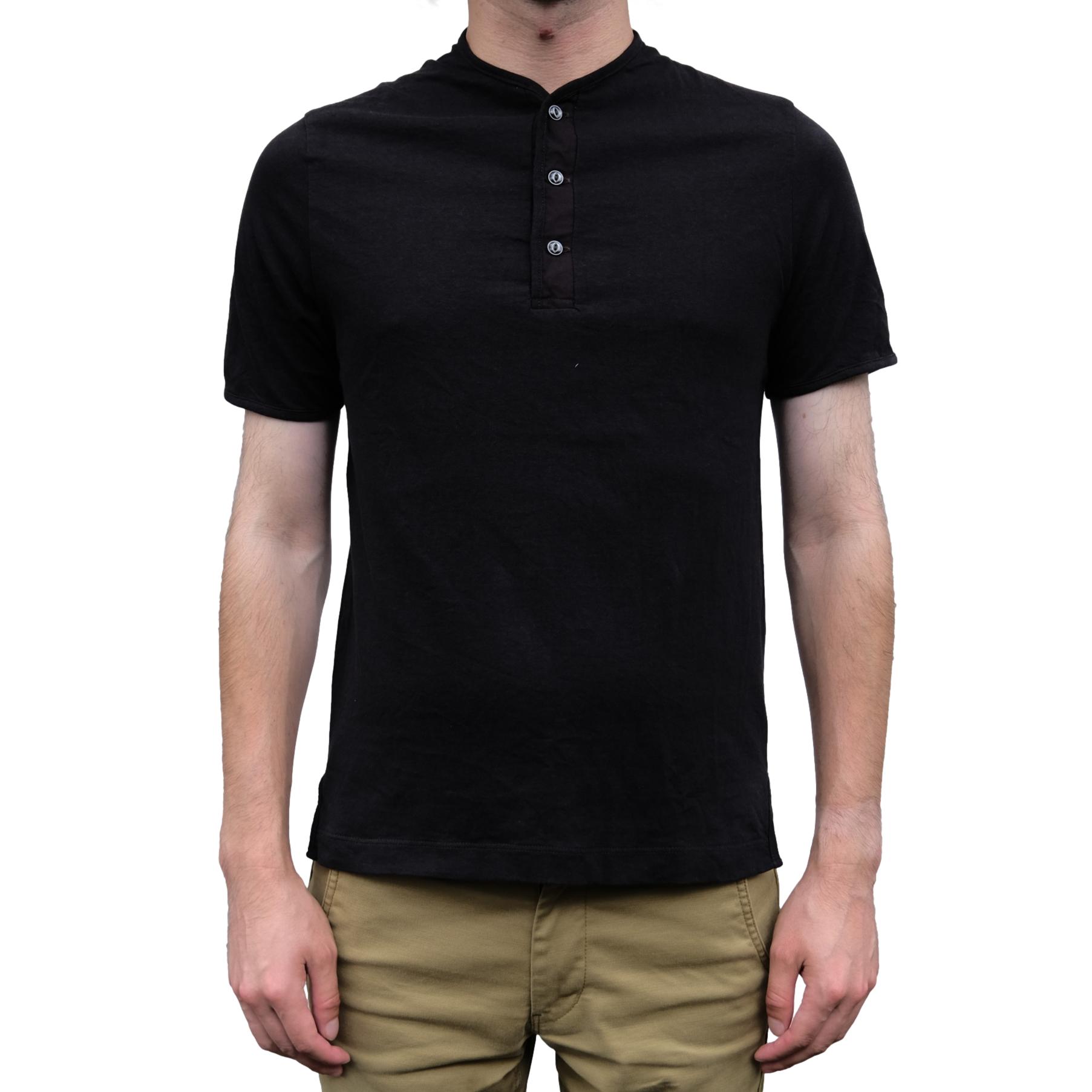 Loop & Weft Recycled Supima Cotton Henley (Black)