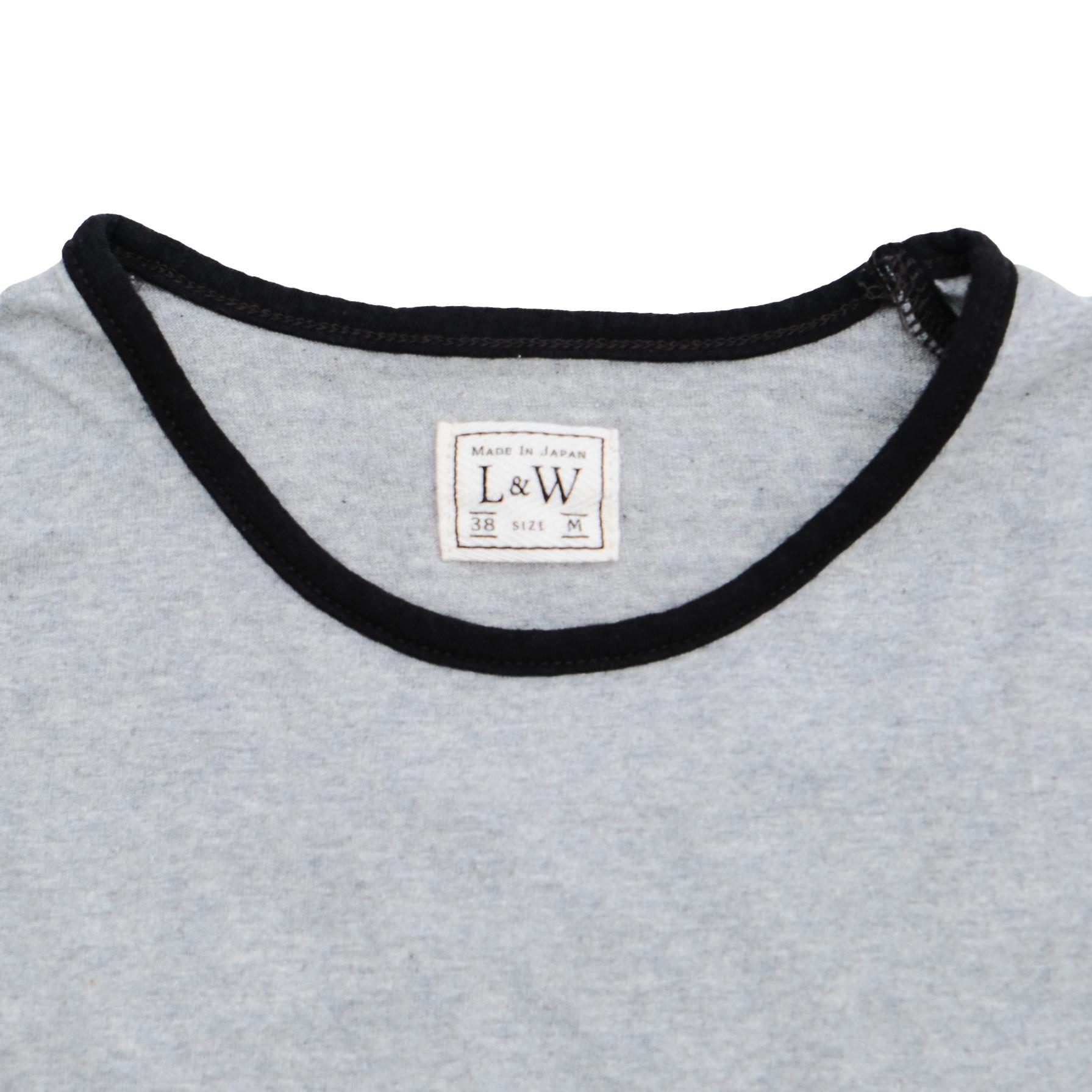Loop & Weft Recycled Supima Cotton Edge Piping S/S Crewneck Tee (2-Tone Gray)