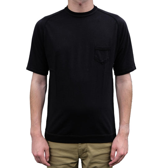 Loop & Weft Recycled Supima Cotton Freedom Sleeve Pocket Tee (Black)