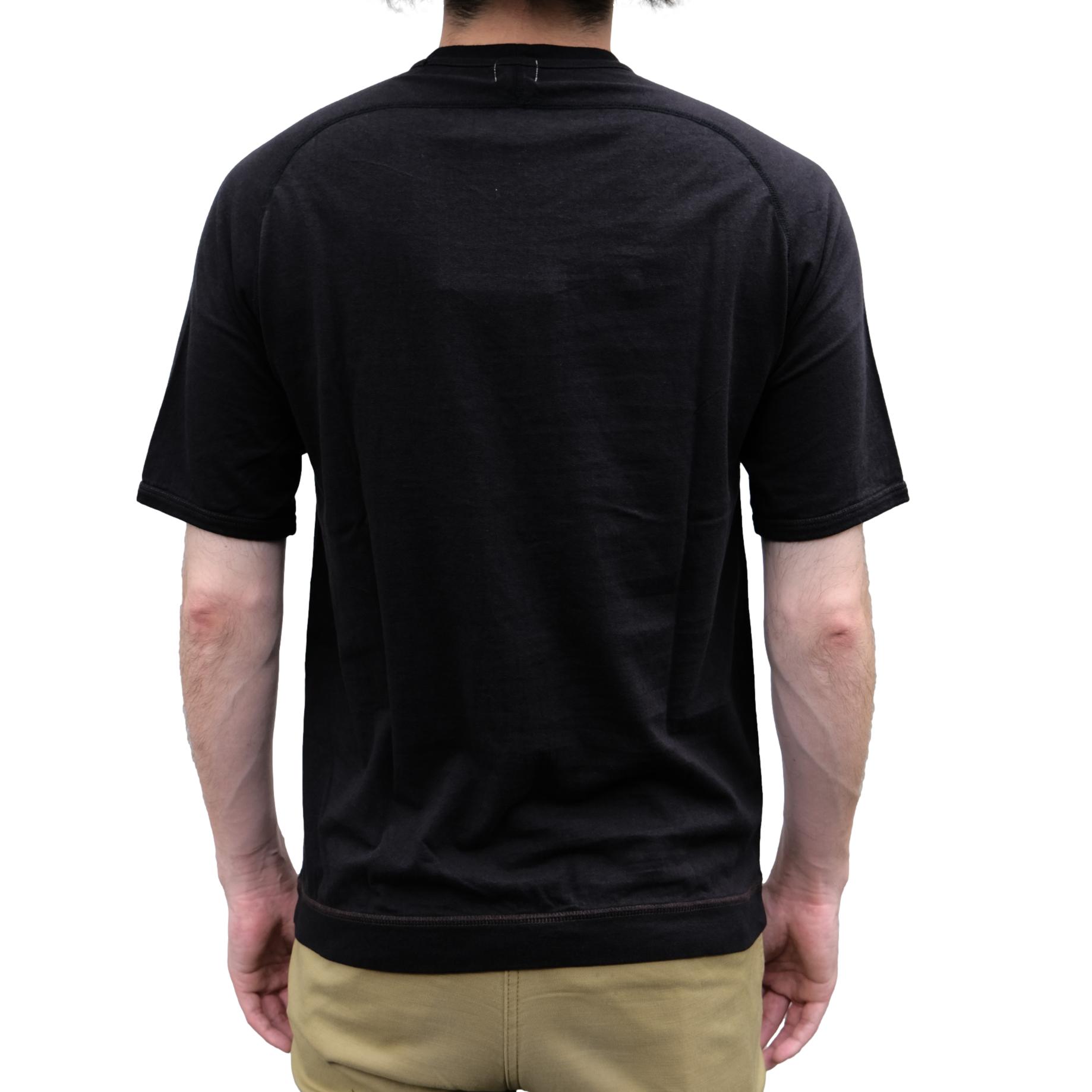 Loop & Weft Recycled Supima Cotton Freedom Sleeve Pocket Tee (Black)