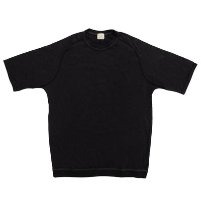 Loop & Weft Recycled Supima Cotton Freedom Sleeve Crewneck Tee (Black)