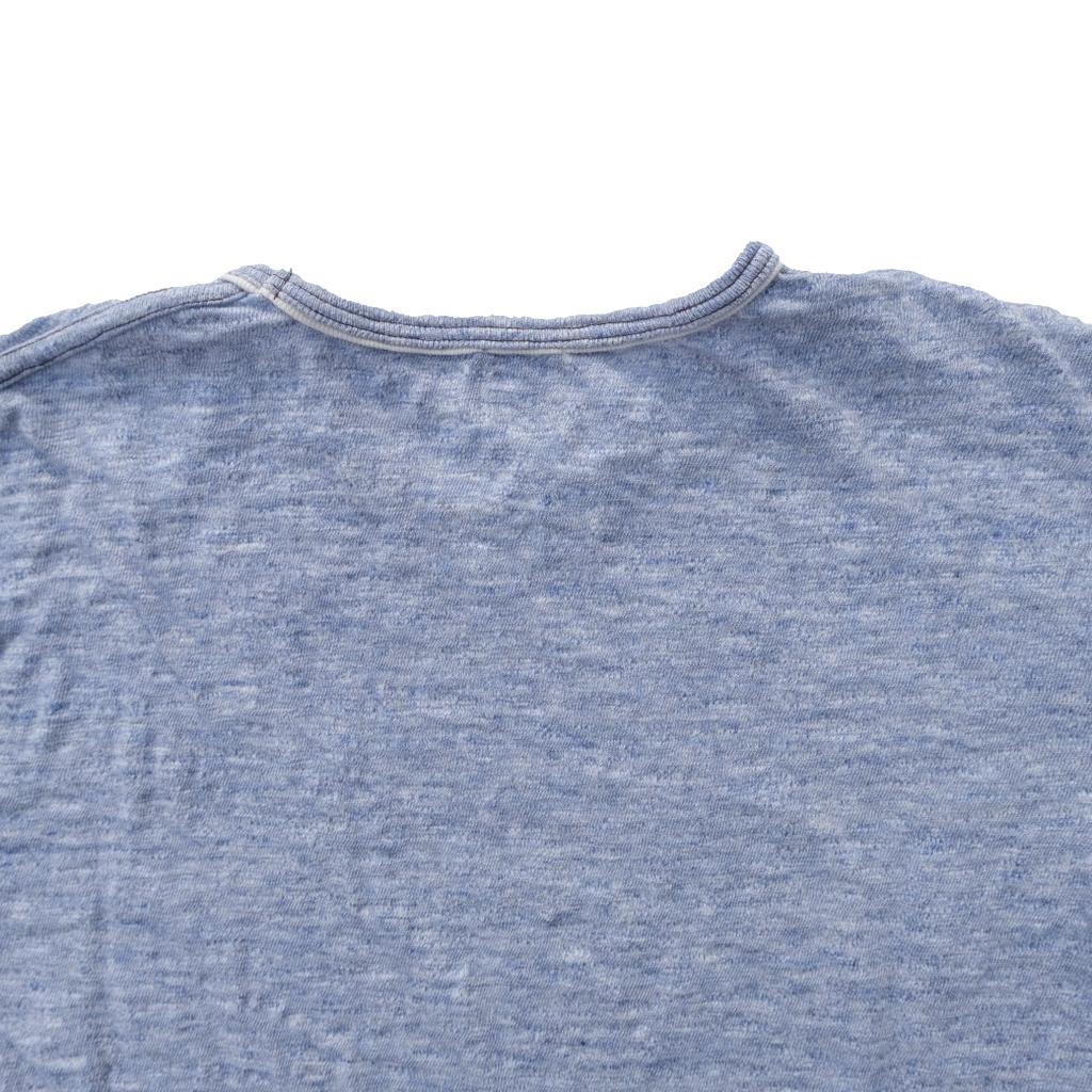 Loop & Weft Super Slub Henley (Heather Blue)